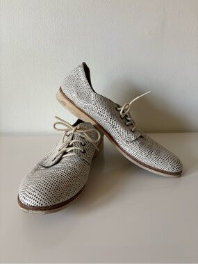 Rollie Derby White and Navy Leather Oxfords
